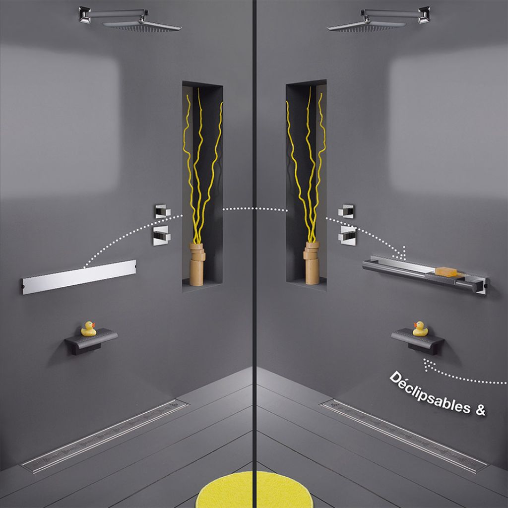 ARELOR-UES - Guide pratique « Production de logements accessibles et adaptés » - Espace privatif - Salle de bain - Exemple de siège de douche escamotable