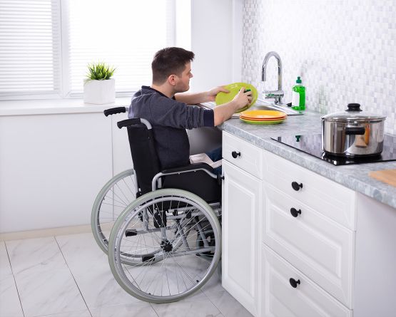 ARELOR-UES - Guide pratique « Production de logements accessibles et adaptés » - Espace privatif - Salon, salle à manger, cuisine - Visuel