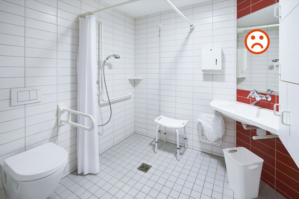 ARELOR-UES - Guide pratique &laquo; Production de logements accessibles et adapt&eacute;s &raquo; - Solutions communes - Signal&eacute;tique & Information - Sanitaires contrast&eacute;s, mauvais exemple