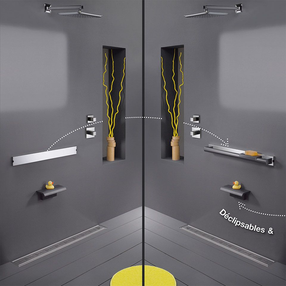 ARELOR-UES - Guide pratique &laquo; Production de logements accessibles et adapt&eacute;s &raquo; - Espace privatif - Salle de bain - Exemple de si&egrave;ge de douche escamotable